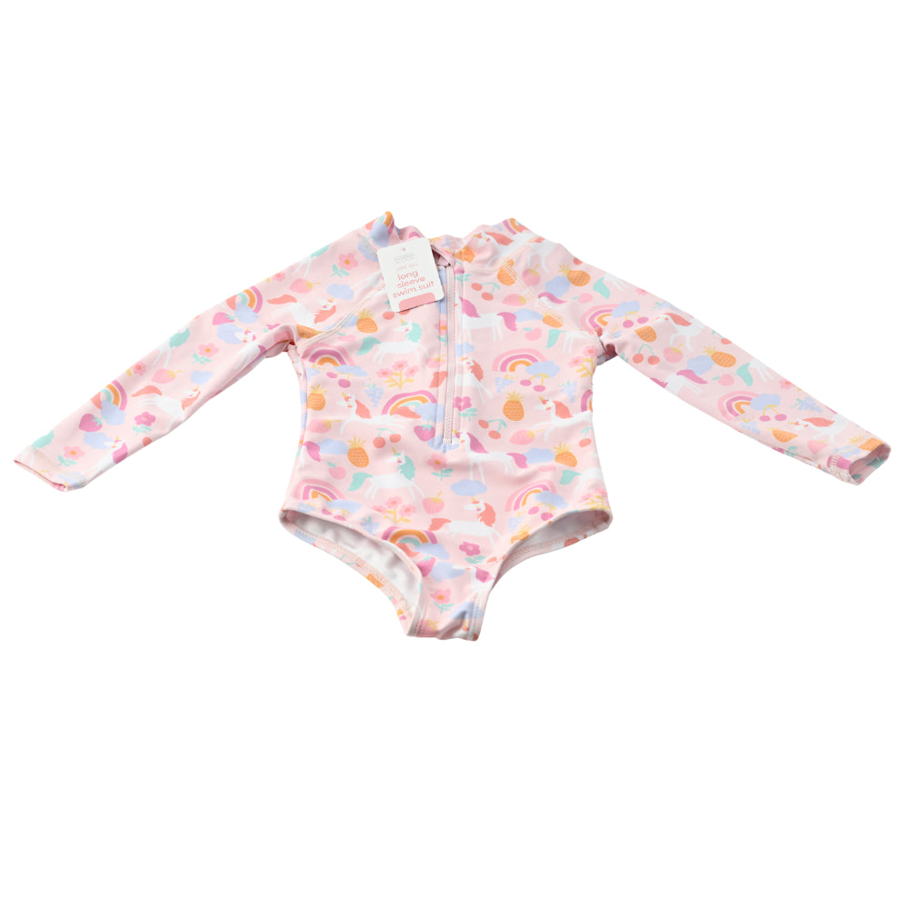 Kids Long Sleeve Swim Suit  - UNICORN DREAMS